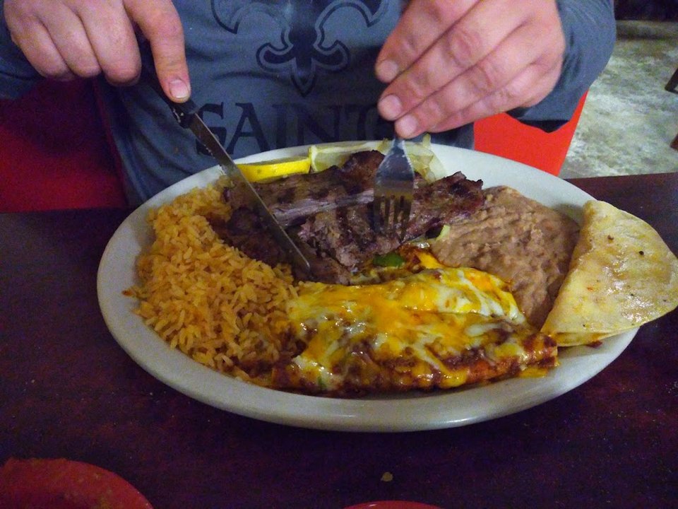 Steak Enchiladas and Taco Combo
